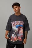 Oversized Music Merch T Shirt, LCN MT WASHED BLACK/BIGGIE VINTAGE - alternate image 1