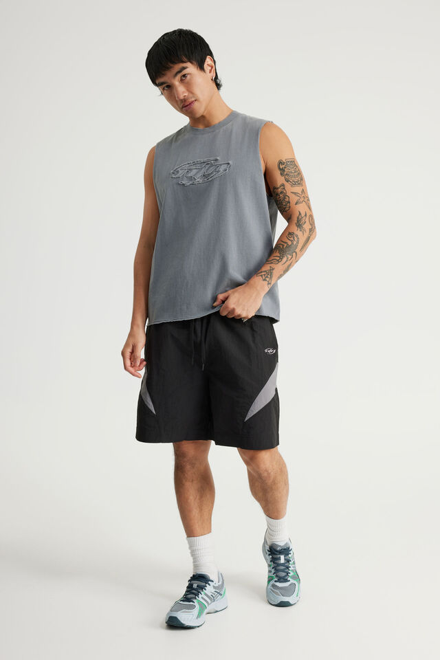 Notion Pull On Short, BLACK/MILANESE PANNELING