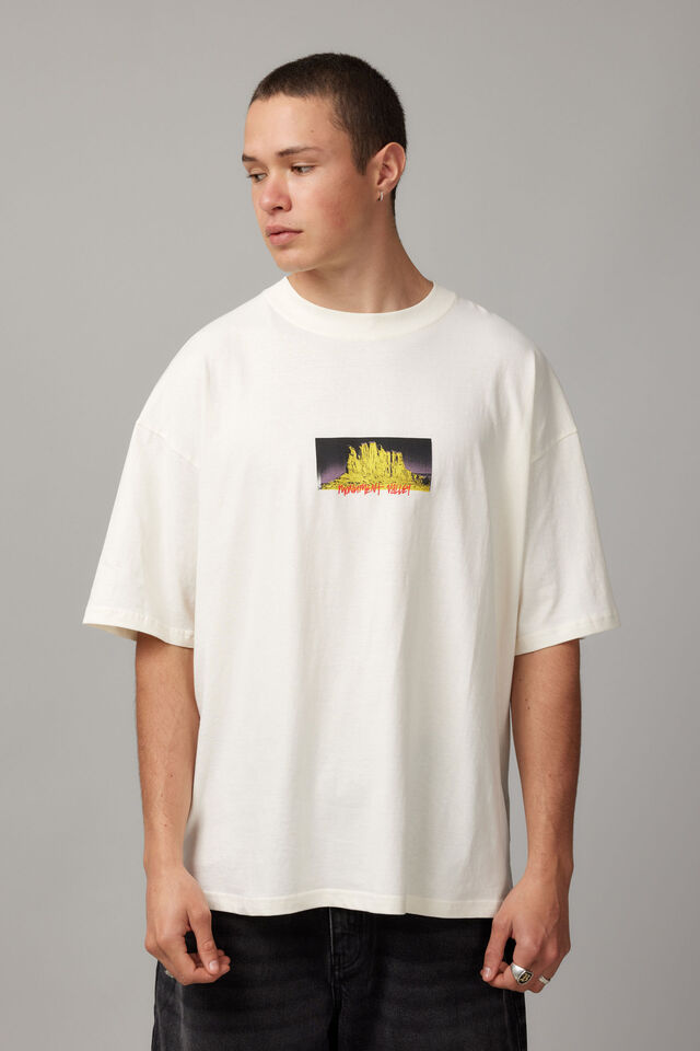 Half Half Box Fit Graphic T Shirt, HH EGGSHELL/MONUMENT VALLEY