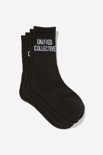 Unisex Rib Sock - 2Pk, UNIFIED COLLECTIVE BLK
