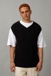Knitted Vest, BLACK - alternate image 1