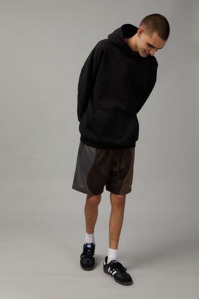 Panelled Basketball Short, CHOCOLATE TONAL/UNIFIED COLLECTIVE