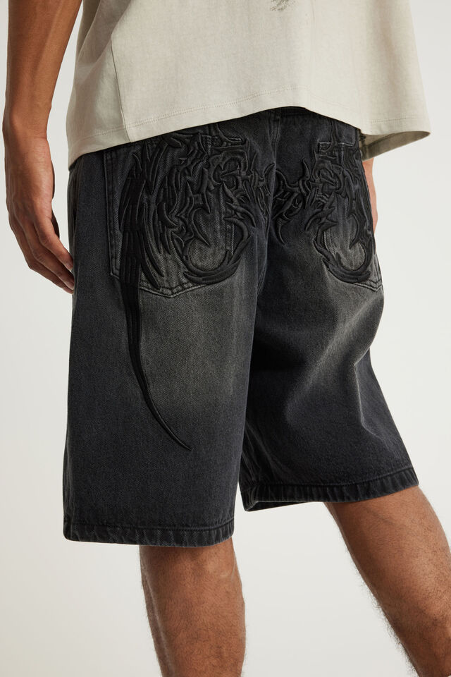 Notion Baggy Denim Short, BLACK VEIL/GHOST GRAPHIC