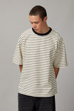 Box Fit Textured T Shirt, WHITE STRIPE - alternate image 2