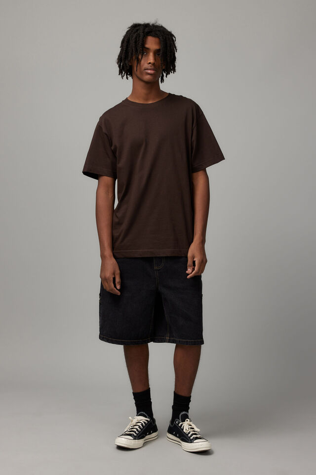 Relaxed Fit Basic T Shirt, CHOC TORTE