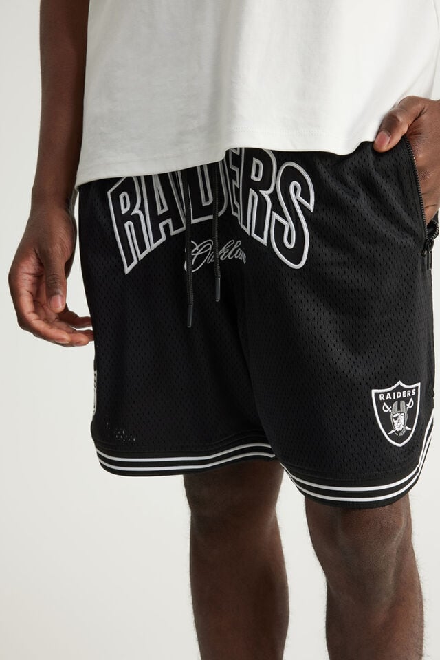 Nfl Basketball Short, LCN NFL BLACK WHITE / COLLEGIATE RAIDERS