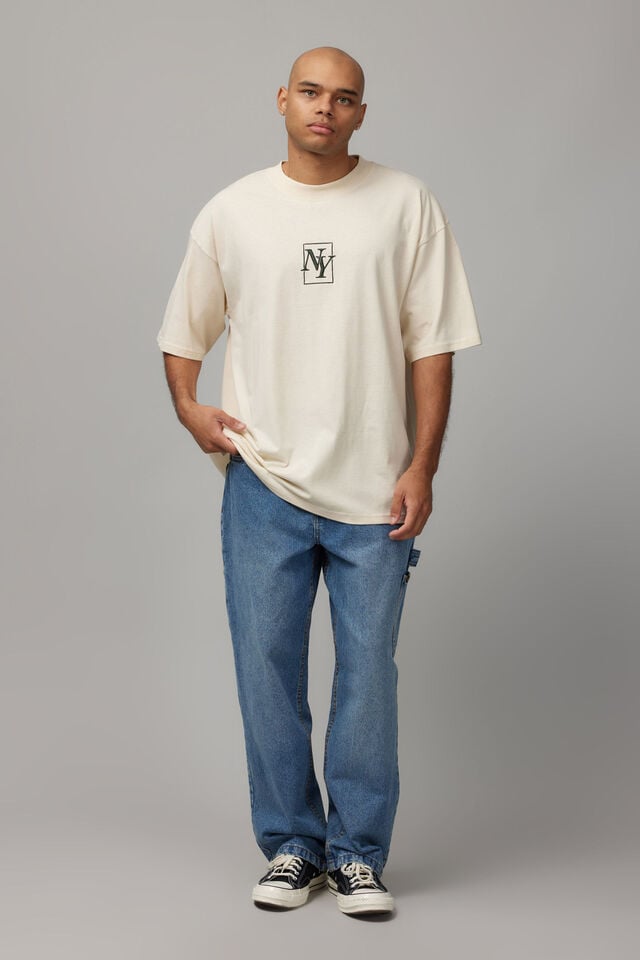 Box Fit Unified Tshirt, UC OFF WHITE/NY SQUARE