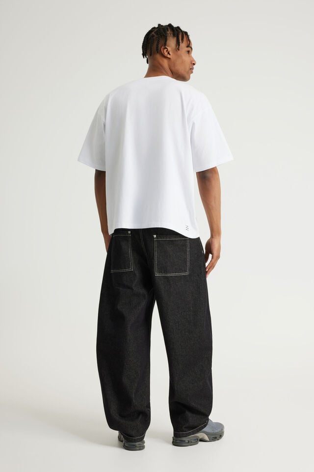 Authentics Semi-Barrel Jean, CRISP BLACK/WHITE STITCH
