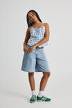 Luna Woven Button Front Cami, BLUE CHECK - alternate image 2