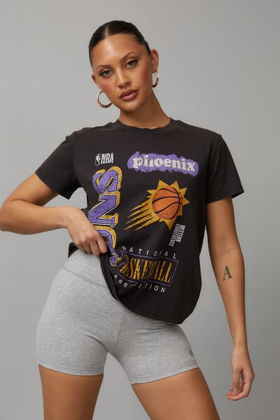 Nba Everyday Graphic Tee, LCN NBA SUNS PUZZLE / WASHED BLACK