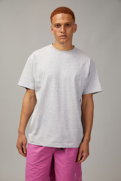 Relaxed Fit Basic T Shirt, GREY MARLE
