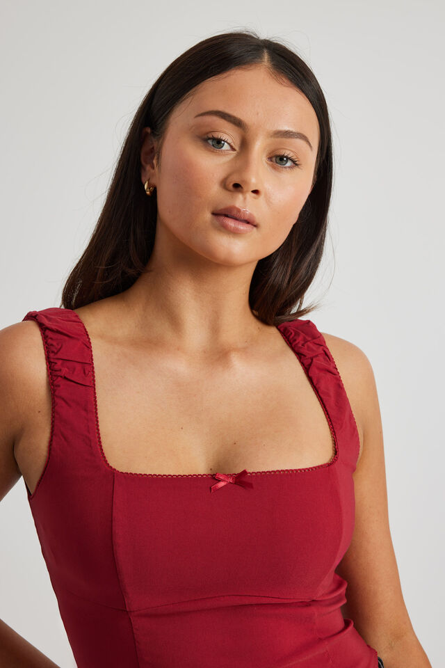 Peyton  Picot Trim Corset Top, SCOOTER