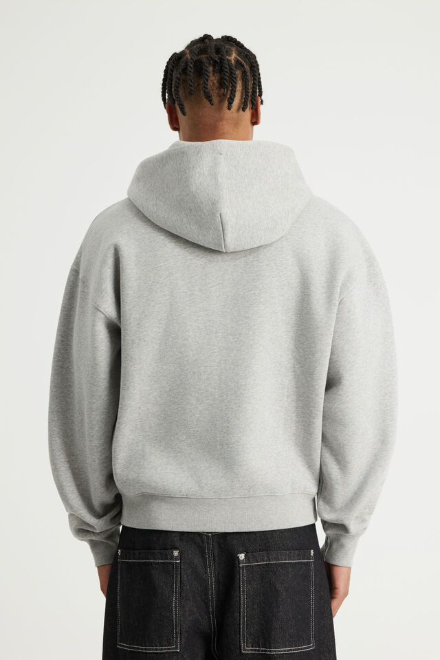 Authentics Oversized Zip Thru Hoodie, GREY MARLE
