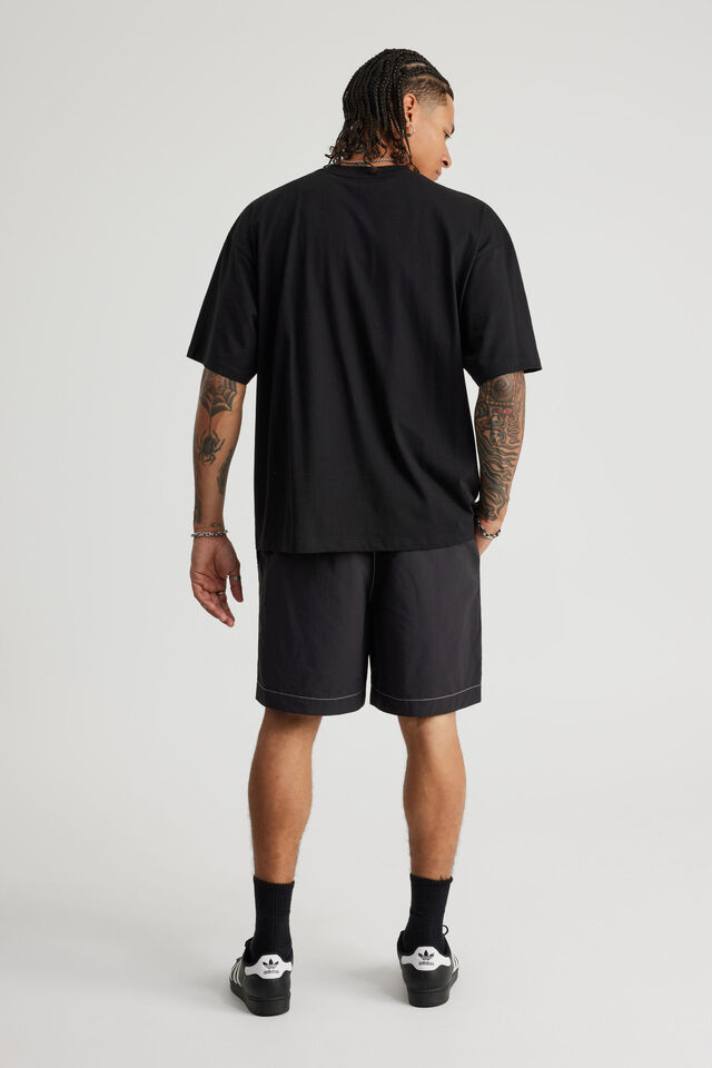 Half Half Pull On Short, BLACK