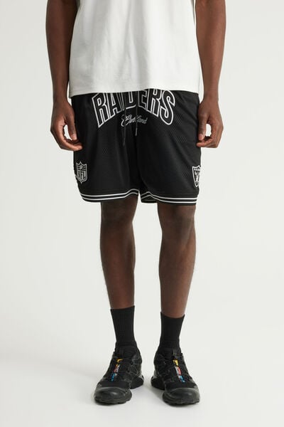 Nfl Basketball Short, LCN NFL BLACK WHITE / COLLEGIATE RAIDERS