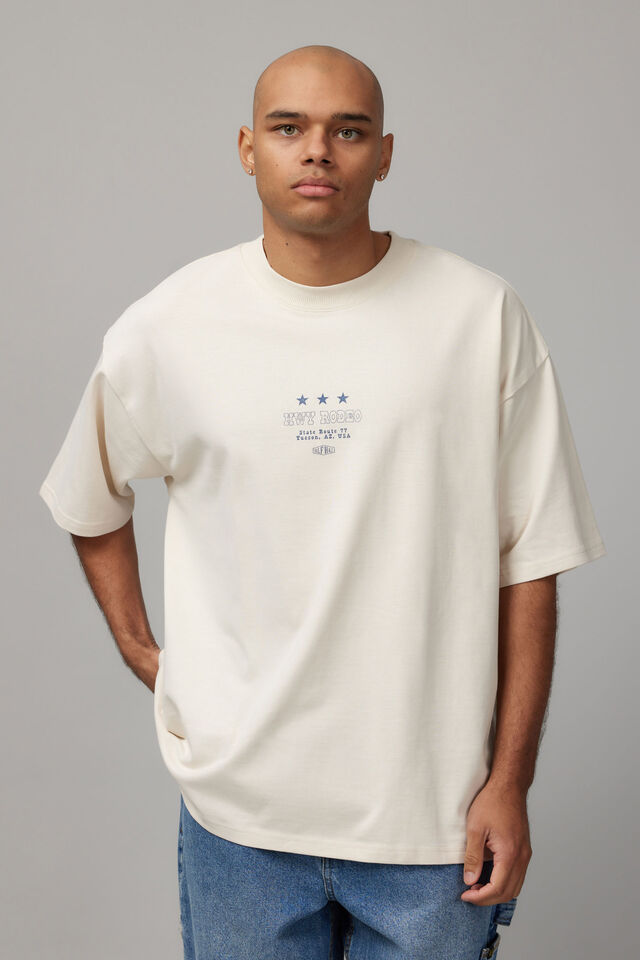 Heavy Weight Box Fit Graphic Tshirt, HH OFF WHITE/HWY RODEO