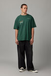 Oversized Music Merch T Shirt, LCN BRA WASHED CLUB GREEN/TUPAC LOFI - alternate image 2