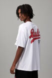 Oversized Nba T Shirt, LCN NBA WHITE/CHICAGO BULLS BASEBALL SCRIPT - alternate image 1
