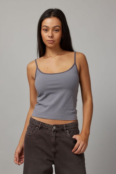 Jersey Cami, WASHED STEEL/CHARCOAL