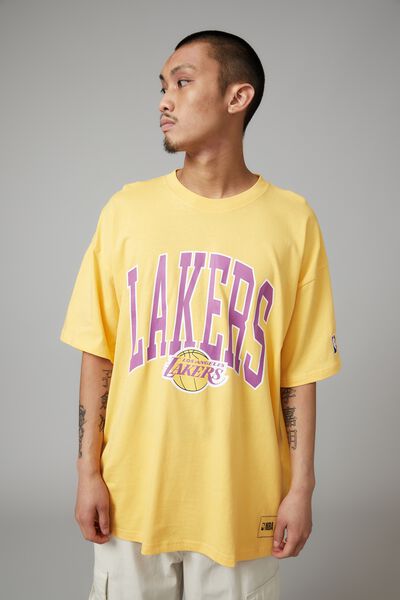 Oversized Nba T Shirt, LCN NBA GOLD/LAKERS CURVED