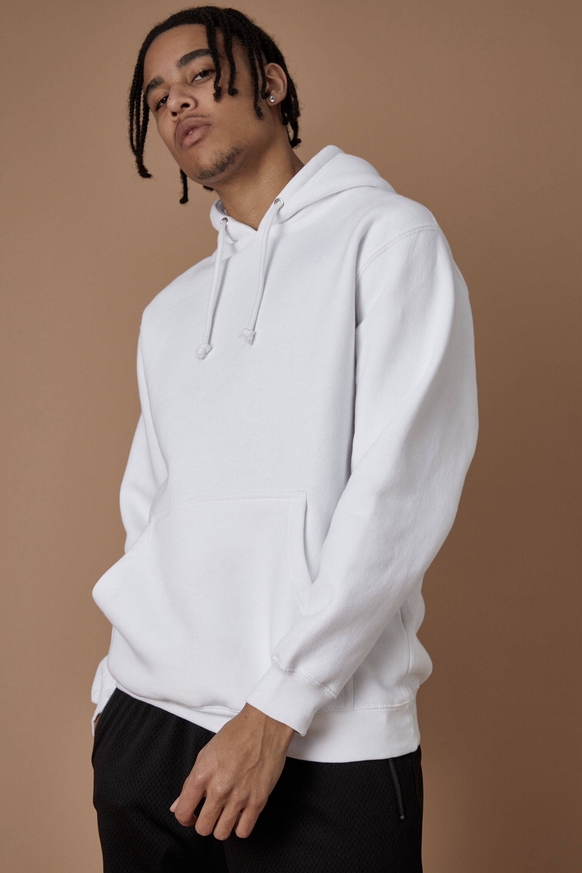 basic white hoodie