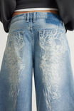 Romy Baggy Jort, CHARISMA BLUE/SKULL ANGEL WINGS - example image 2