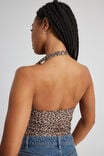 Kelly Mesh Cowl Neck Halter, LEOPARD PRINT - alternate image 4