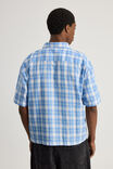 Half Half Boxy Cropped Short Sleeve Shirt, HH NAVY SPACE DYE - example image 3