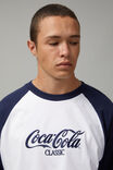 Oversized Pop Culture Raglan T Shirt, LCN COK WHITE NAVY/COCA COLA CLASSIC - alternate image 4