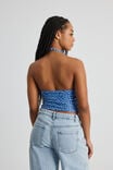 Kelly Mesh Cowl Neck Halter, BLUE LEOPARD - alternate image 3