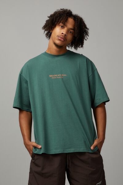 Box Fit Unified Tshirt, EVERGREEN/DUMBO COLLAGE