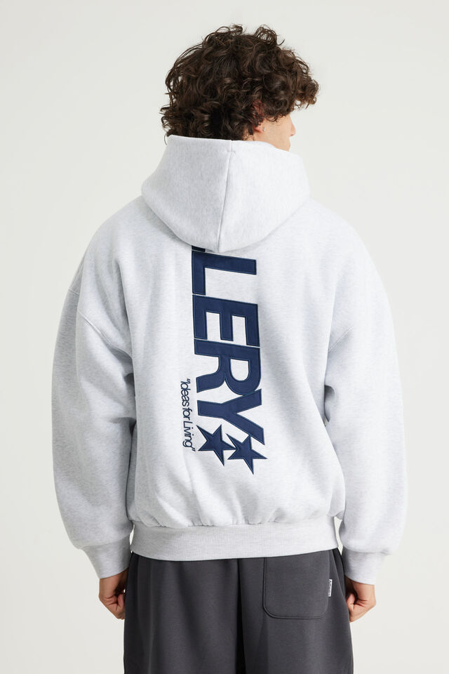 Open Gallery Hoodie, OG SILVER MARLE/VERTICAL