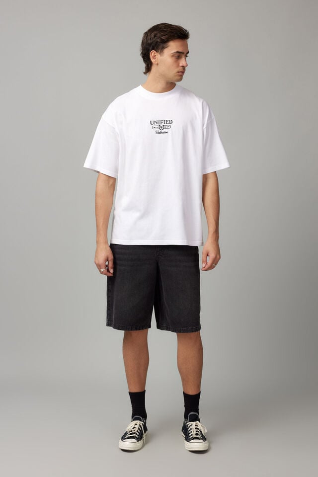Box Fit Unified Tshirt, UC WHITE/UNIFIED HERTIAGE EMBROIDERY
