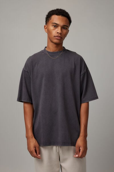Heavy Weight Box Fit Tshirt, WASHED BLACK