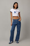 Cropped Fitted Graphic Tee, WHITE/STARS - alternate image 2