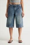 Mega Baggy Jort, SPOILED BLUE/CRYSTAL FLAMES - example image 1
