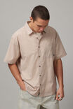 Short Sleeve Shirt, BROWN/MICRO CHECK - alternate image 3