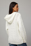 Joey Cable Knit Hoodie, WHITE - alternate image 4