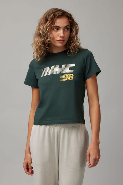 Cotton Graphic Tee, IVY GREEN / NYC 98