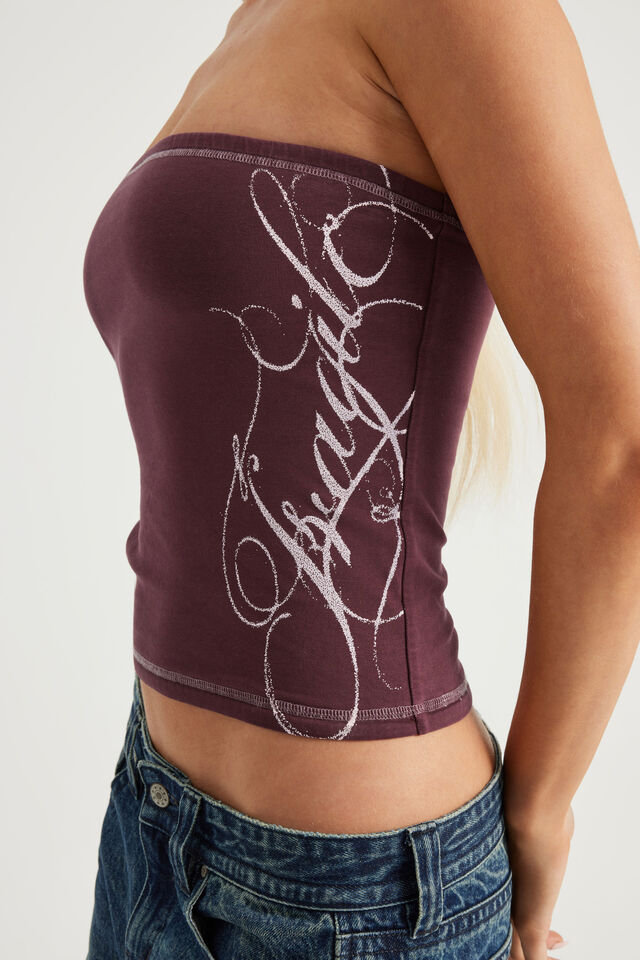 Graphic Bandeau, PUNK PURPLE/FRAGILE