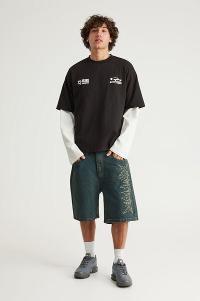 Notion Baggy Denim Short, GARAGE BLUE/GRAPHIC