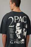 Oversized Music Merch T Shirt, LCN BRA WASHED SLATE/TUPAC LOFI - alternate image 4