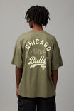 Oversized Nba T Shirt, LCN NBA DUSTY KHAKI/CHICAGO SCRIPT - alternate image 1