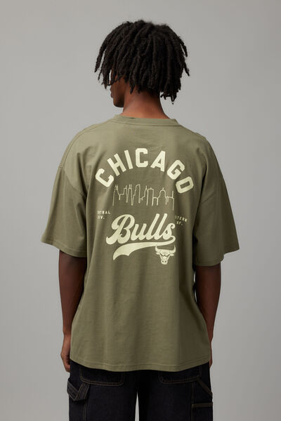 Oversized Nba T Shirt, LCN NBA DUSTY KHAKI/CHICAGO SCRIPT