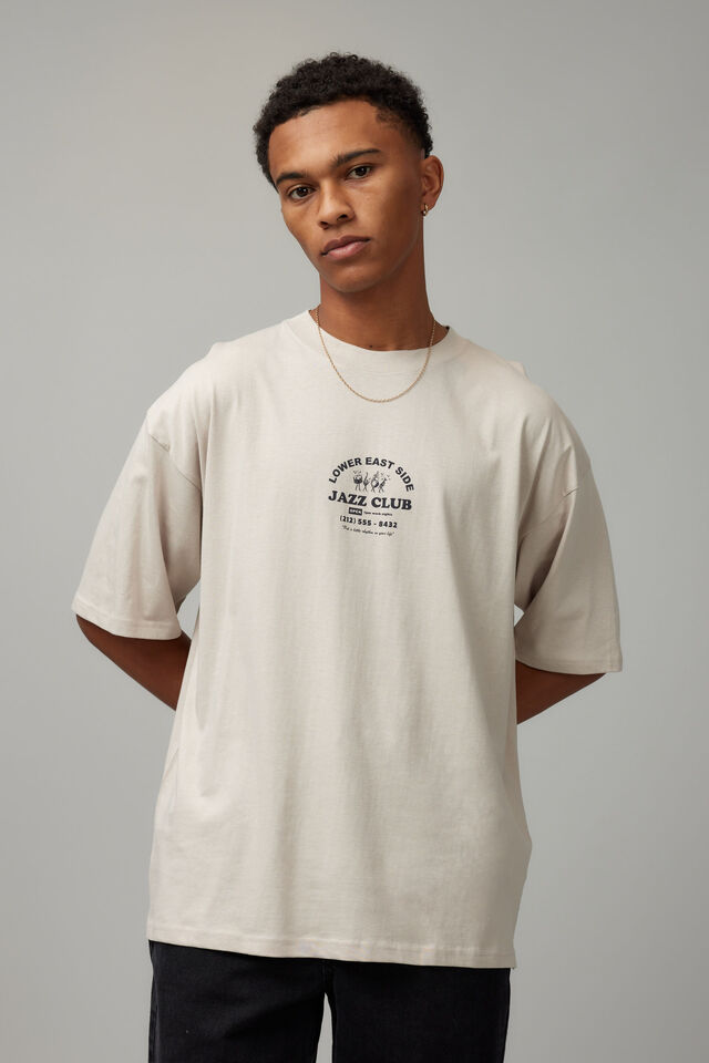 Half Half Box Fit Graphic T Shirt, FOG/JAZZ CLUB