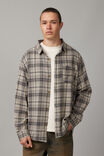 Washed Lightweight Check Shirt, WASHED GREY BLACK CHECK - alternate image 3