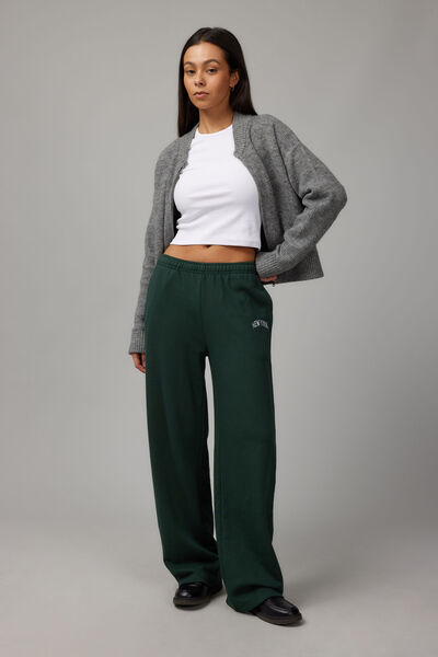 Graphic Straight Leg Trackpant, PINE GREEN/NY WHITE