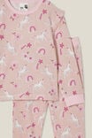 Fiona Long Sleeve Pyjama Set, ZEPHYR/UNICORN WOOD STAMP - alternate image 2