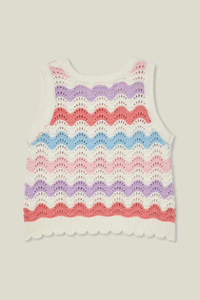 Taylor Crochet Top, RAINBOW STRIPE