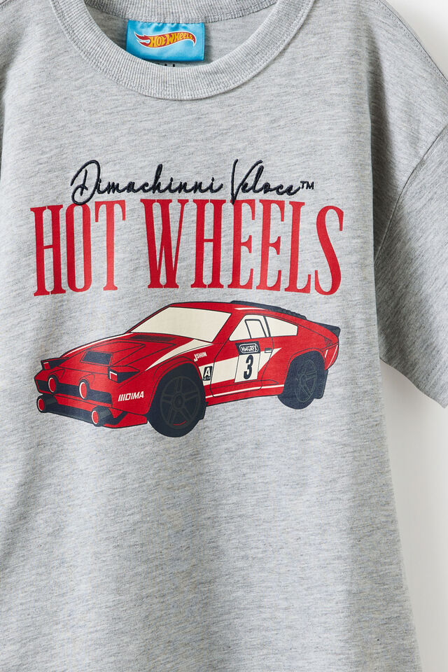 Hot Wheels Drop Shoulder SS Tee, LCN MAT GREY MARLE/HOTWHEELS DIMACHINNI VELOC